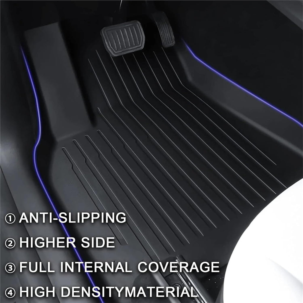 Compatible with Tesla Model 3 2023-2021 All-Weather XPE Floor Mats, LHD 3D Durable WP Non-Slip Cargo Liners Trunk(6PCS LHD Floor Mats)