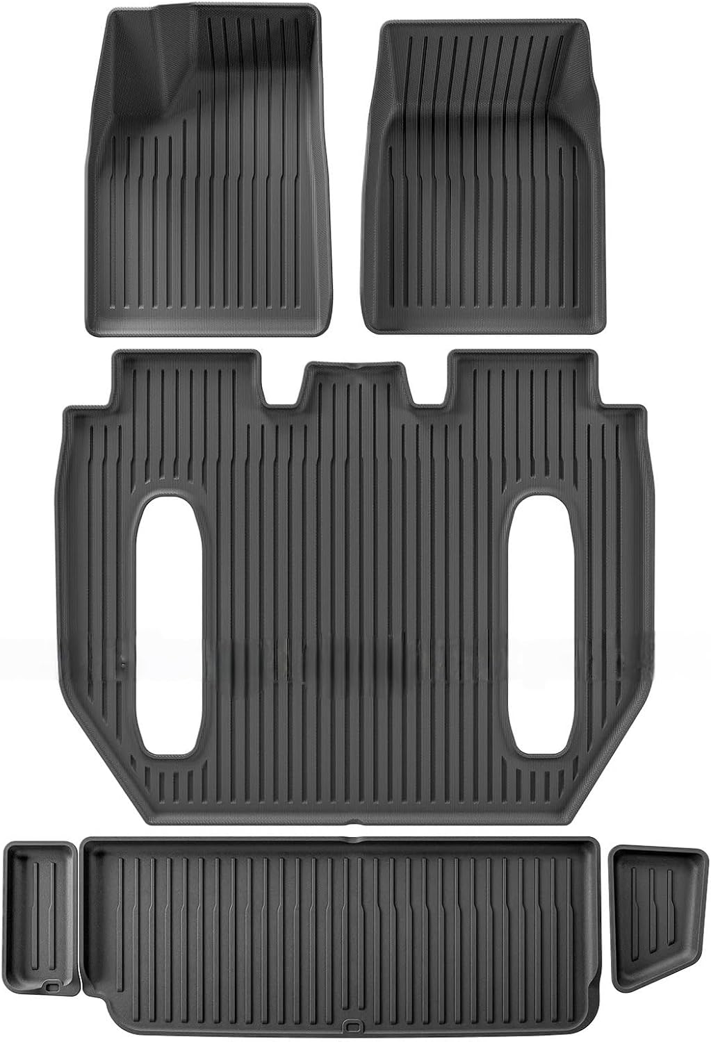 for Tesla Model X 2024 5/6/7 Seat TPE 3D Car Floor Mats Cargo Liner Trunk Pad Waterproof Protective Left Rudder(6seats 6PCS)