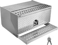 VEVOR Semi-Truck Step Tool Box, 30' x 29.5' x 15.8' Heavy Duty Aluminum Diamond Plate Toolbox, Waterproof Cab Entry Step Storage Box with T-Handle Lock & Keys for Flatbed, Crane, and Semi Trucks