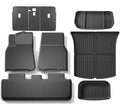 TPE Floor Mats Compatible with Tesla Model 3 Highland 2024 Model Y 2024-2017, Upgraded WP Anti-Slip Front Rear Cargo Liner Trunk Mat(9PCS for Model Y)