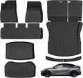 Floor Mats Trunk Mat for Tesla Model 3 Highland Sep. 2023-2026, All Weather TPE Floor Liners Backrest Cargo Mat with Trunk Door Sill Protector for Model 3 Highland Accessories 9Pcs