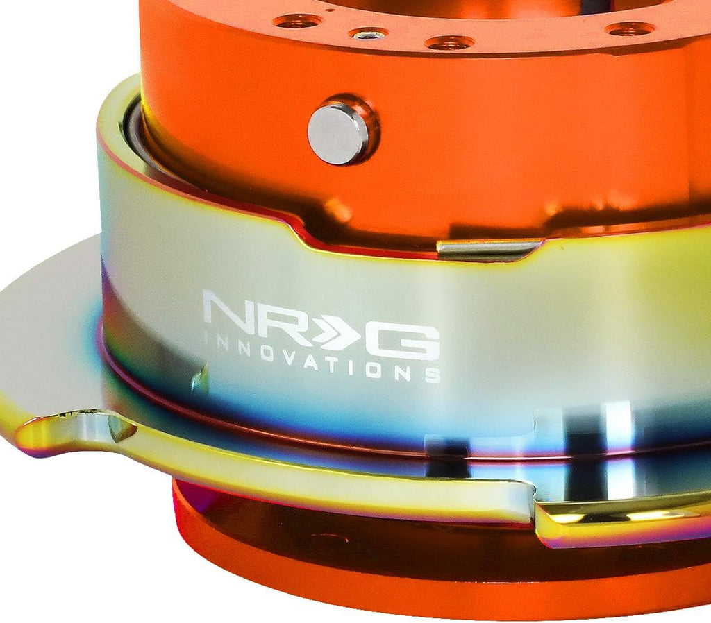 Auto Dynasty NRG Innovations SRK-250OR-MC Steering Wheel Quick Release Adapter Gen 2.5 Orange Body/Neo Chrome Ring