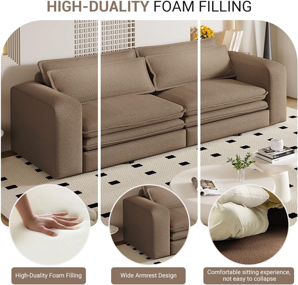Eafurn 3 in 1 Convertible Pull Out Sleeper Sofa Couch Bed King Size,93' Oversized Recliner Loveseat Chaise Lounge Sofabed Daybed with Thickness Cushions for Living Room Office