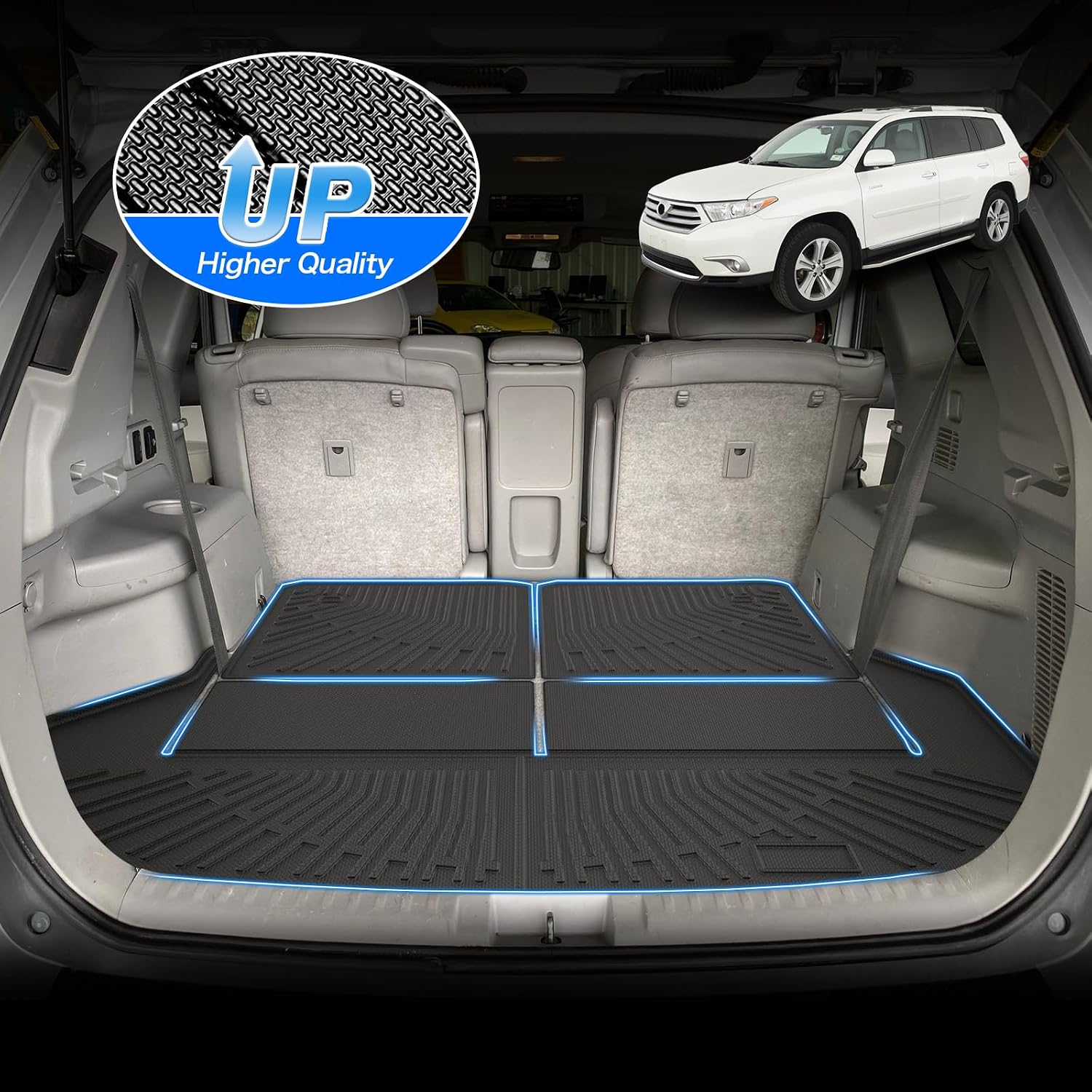 Cartist Floor Mats & Cargo Liner Fit for Toyota Highlander (Non-Hybird) 2008-2013 Accessories All Weather Cargo Liners Carpet Protection