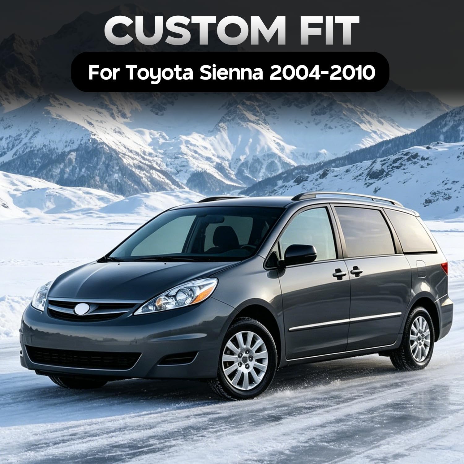 Floor Mats Compatible with Toyota Sienna 2004-2010(7/8 Seats),All Weather Protection Duarble TPE Cargo Liner with Backrest Mats Accessories Compatible with Toyota Sienna 2004-2010(7/8 Seats)