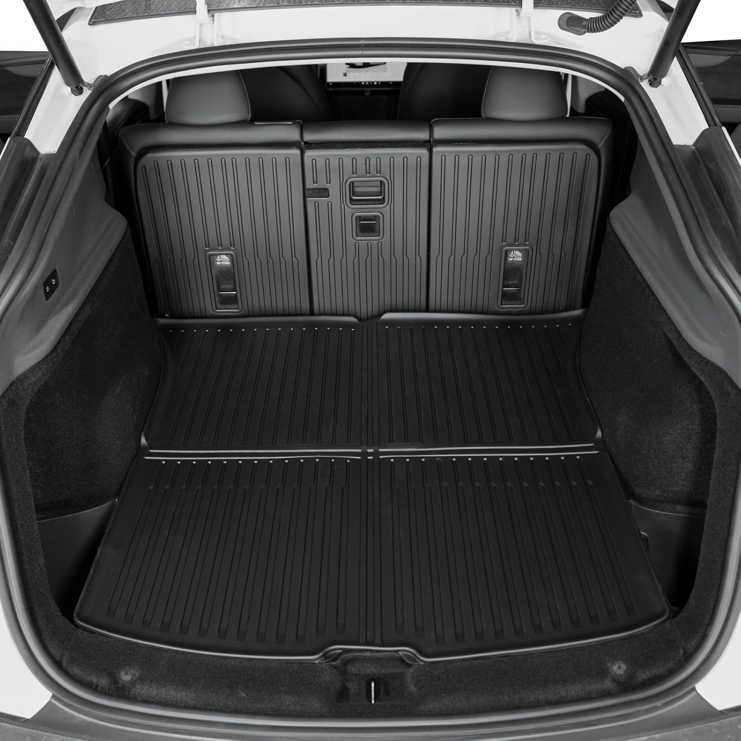SUPER LINER 9-Piece Floor Mats Compatible with 2025-2026 Tesla Model Y Juniper - TPE Floor Liner& Accessories, CabinProtect™ Pro Kit Full-Cabin Protection System (Only fit Premium&Performance)