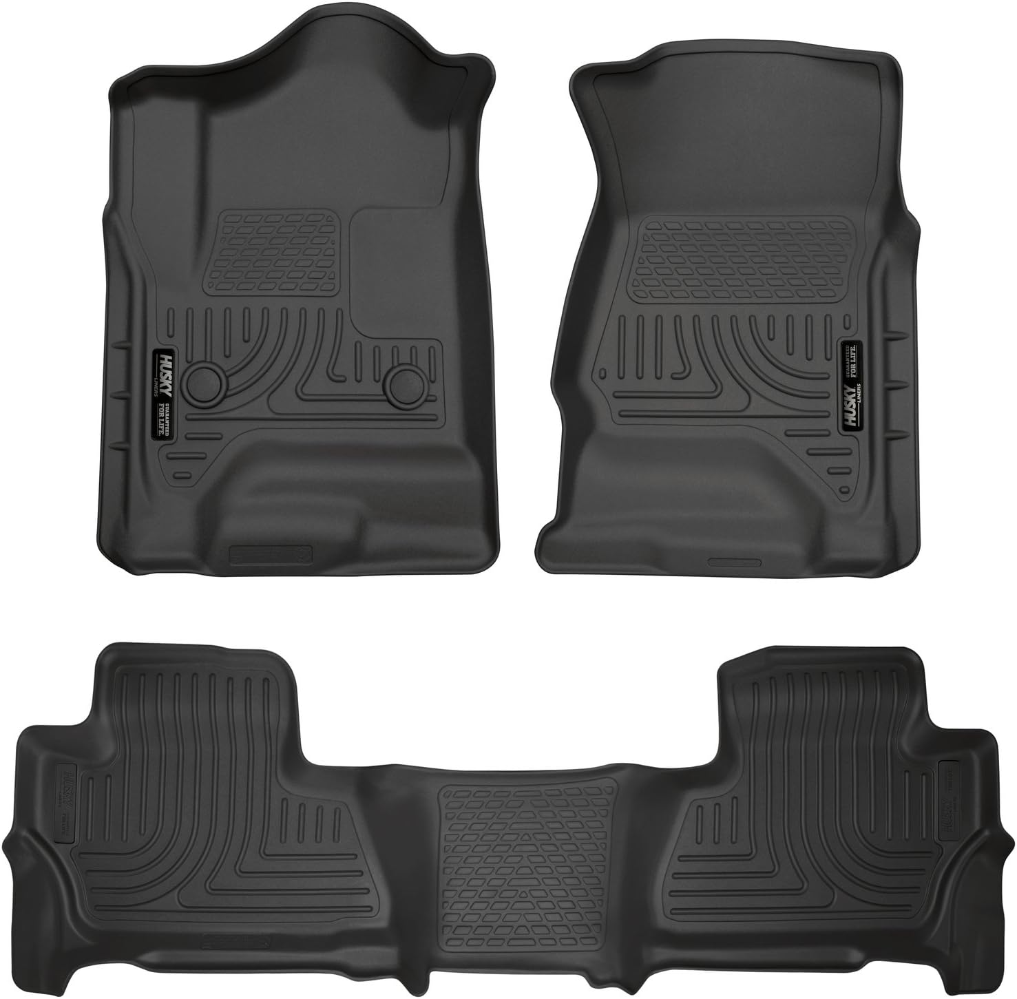 Husky Liners Weatherbeater Floor Mats | Fits 2015-2020 Chevrolet Suburban & GMC Yukon XL | Front & 2nd Row, 3-pc Black - 99211