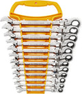 GEARWRENCH 12 Piece Flex Head Ratcheting Combination Wrench Set | 12 Point | Metric | 9901D