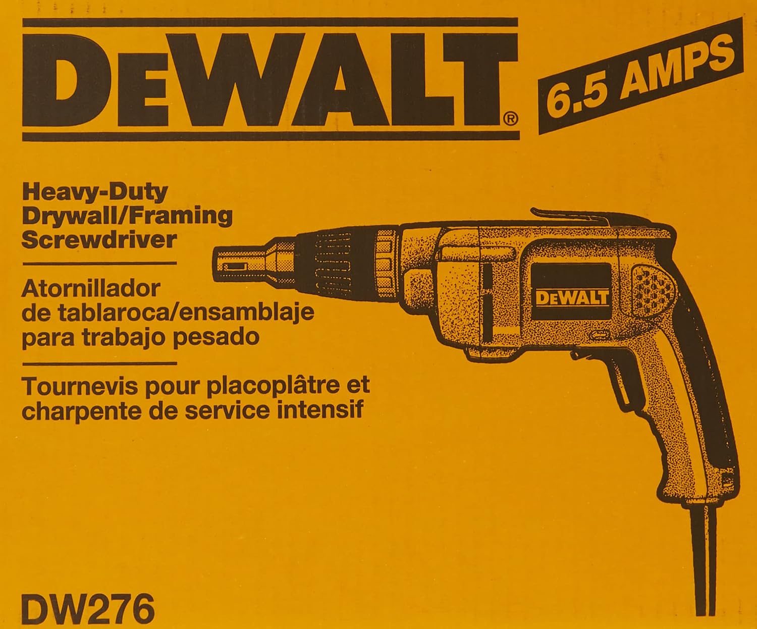DEWALT Drywall Screw Gun, Variable Speed Reversible, 6.5-Amp (DW276)