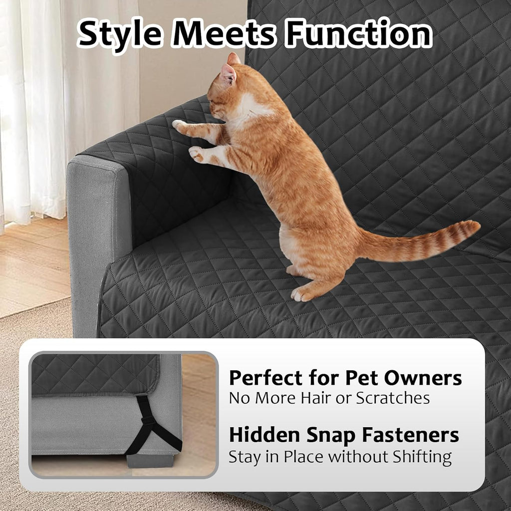 Waterproof Sectional Couch Covers L Shape Sectional Sofa Covers for Pets Washable Non-Slip 6PCS U Shaped Sofa Slipcovers Dog Couch Cover Corner Furniture Protector (Large, Black)