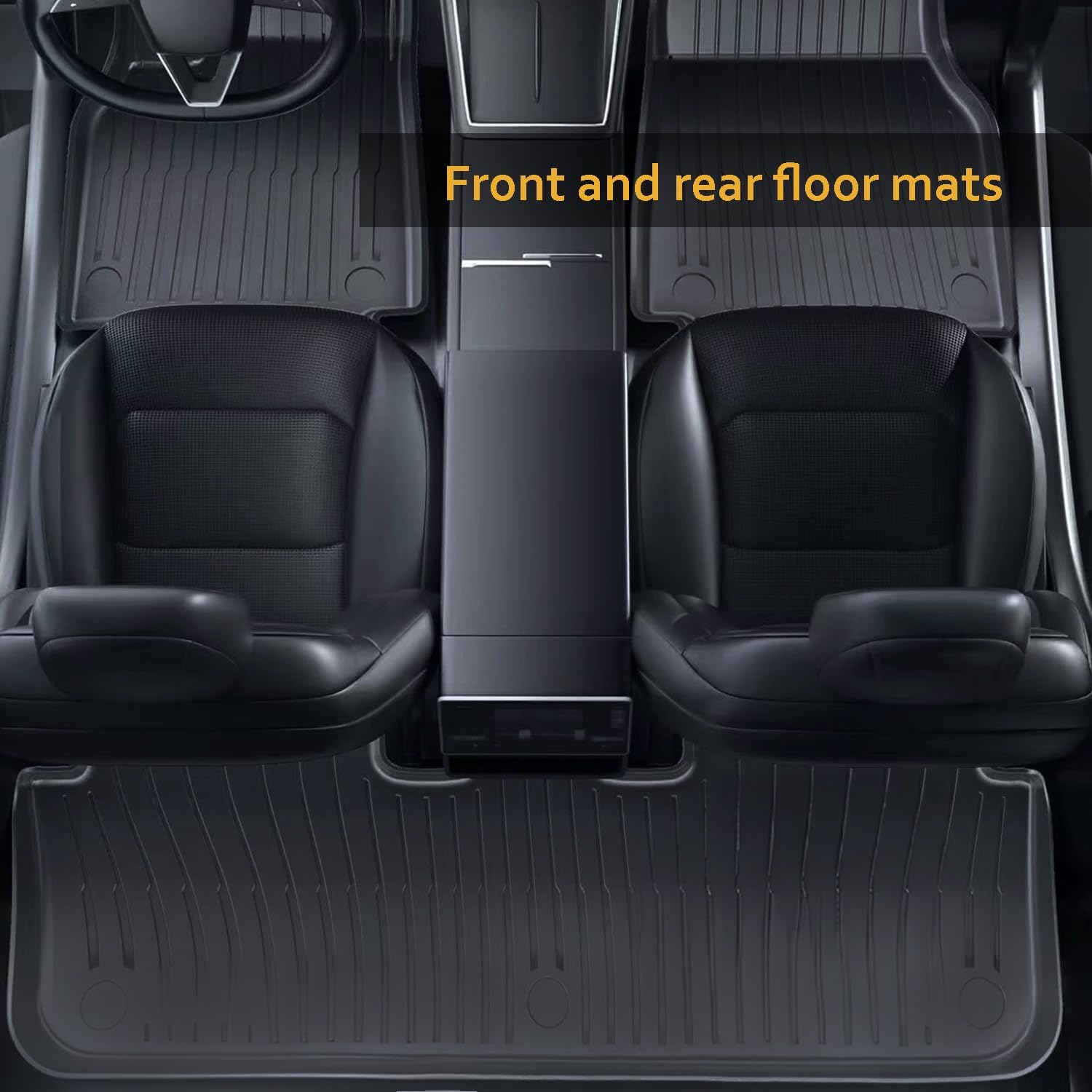 Floor Mats Trunk Mat for Tesla Model Y Juniper 2025 2026(5-Seat), All Weather TPE Floor Liners Backrest Cargo Mat with Trunk Door Sill Protector for Model Y Juniper Accessories 10PcS
