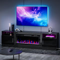 TV Stand with Fireplace, 36' Fireplace TV Stand Entertainment Center with Fireplace, 80 Inch Modern Electric Fireplaces TV Stands for Living Room, Black TV Stands with Fireplaces Up to 90' TV