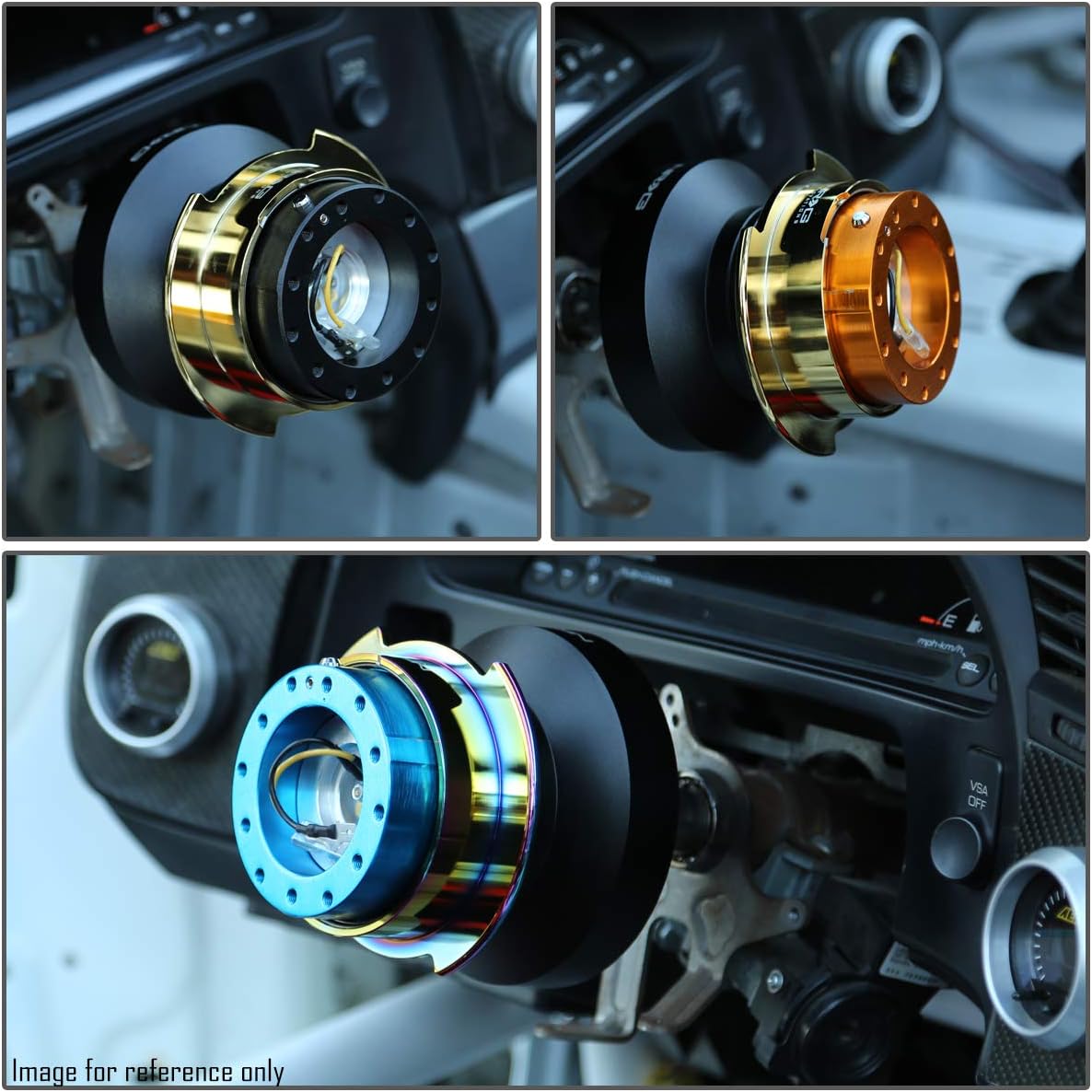 Auto Dynasty NRG Innovations SRK-250PP-MC Steering Wheel Quick Release Adapter Gen 2.5 Purple Body/Neo Chrome Ring