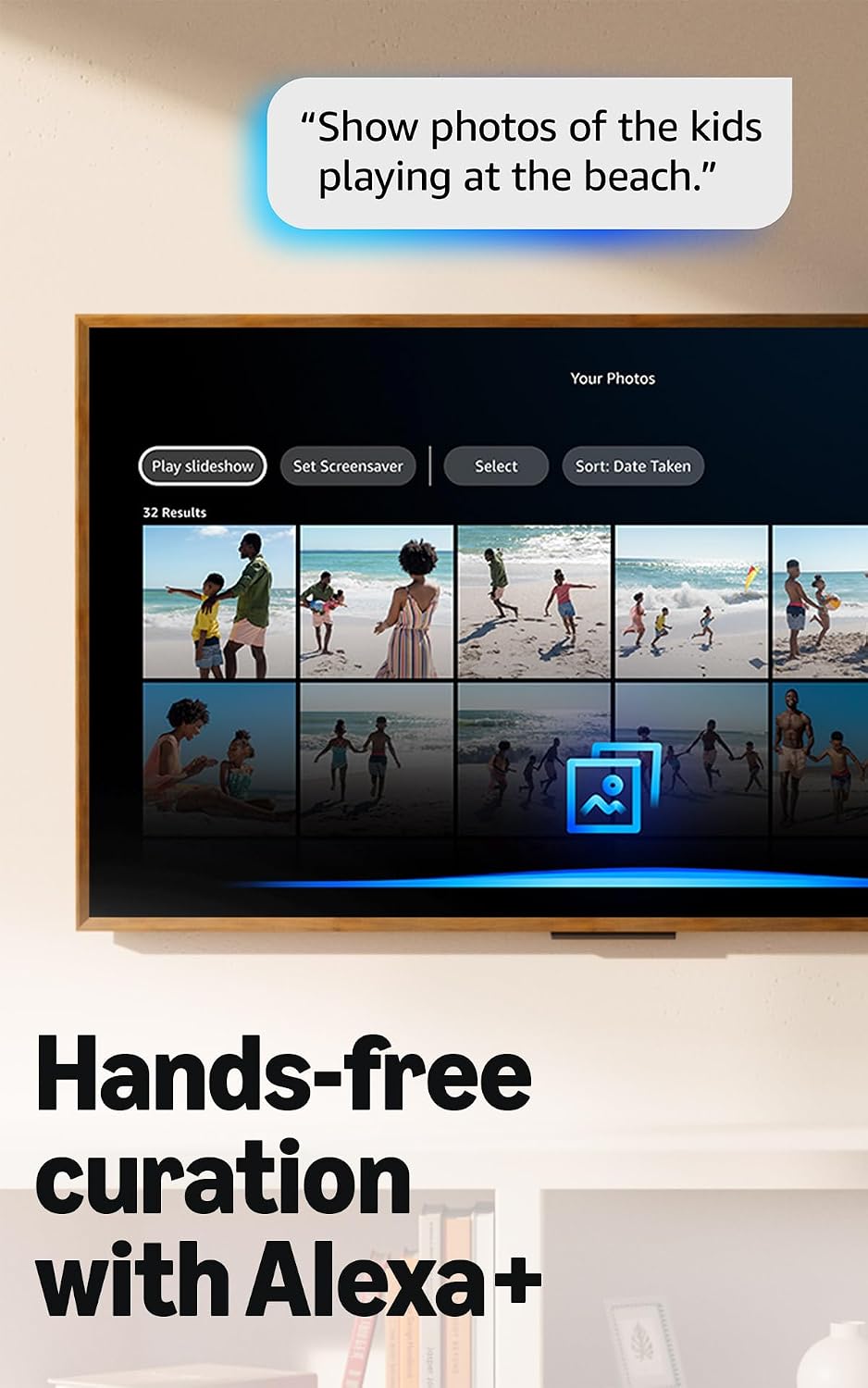 Amazon Ember Artline 65' with Fire TV (newest model), 4K Ultra HD QLED smart TV with free art and photos, anti-glare display, custom frames, Dolby Vision, find shows faster with Alexa+ - Ash