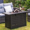42' Outdoor Propane Fire Pit Table, Patio Rectangular Gas Fire Pit 2 in 1 Coffee Table with Firepit, 50,000 BTU, Waterproof Cover, Powder-Coated Stainless Steel with Lava Rock, CSA Certified