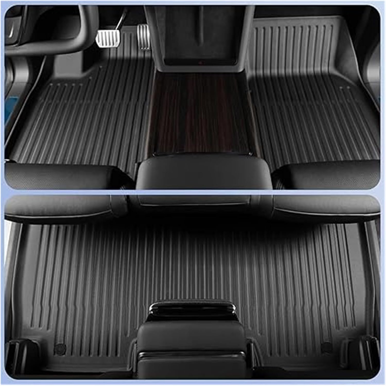 Compatible for Tesla Model X 2024 5/6/7 Seat TPE 3D Car Floor Mats Cargo Liner Trunk Pad Waterproof Protective Left Rudder(6seats 6PCS)