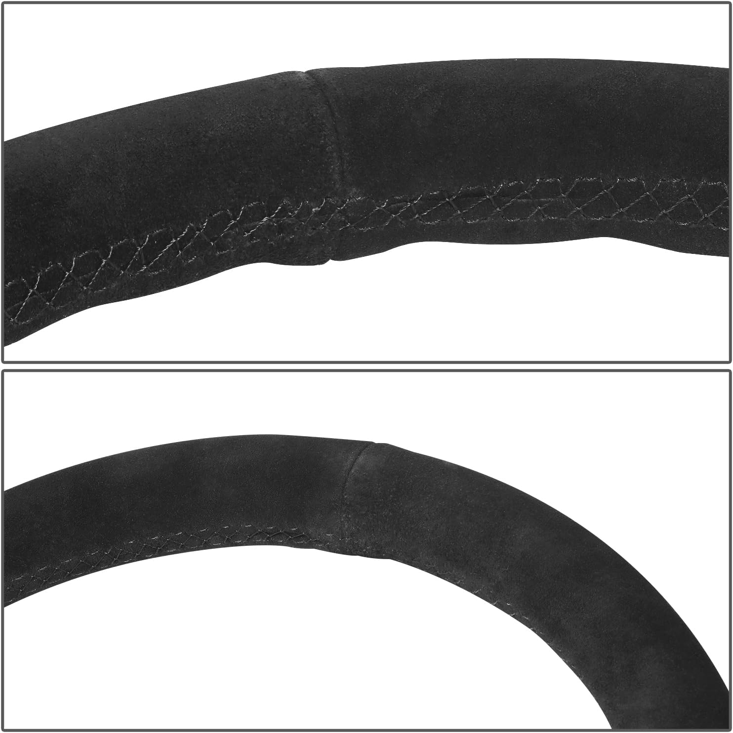 NRG Innovations NRG-RST-030S-BK Reinforced Steering Wheel - 350mm Sport Steering Wheel (2.5' Deep) - matte black spoke/Suede with Slits