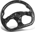 NRG Innovations NRG-ST-009FC-BK Carbon Fiber Steering Wheel Shinny Black Forged 320mm, 3 Spoke Flat Bottom Wheel