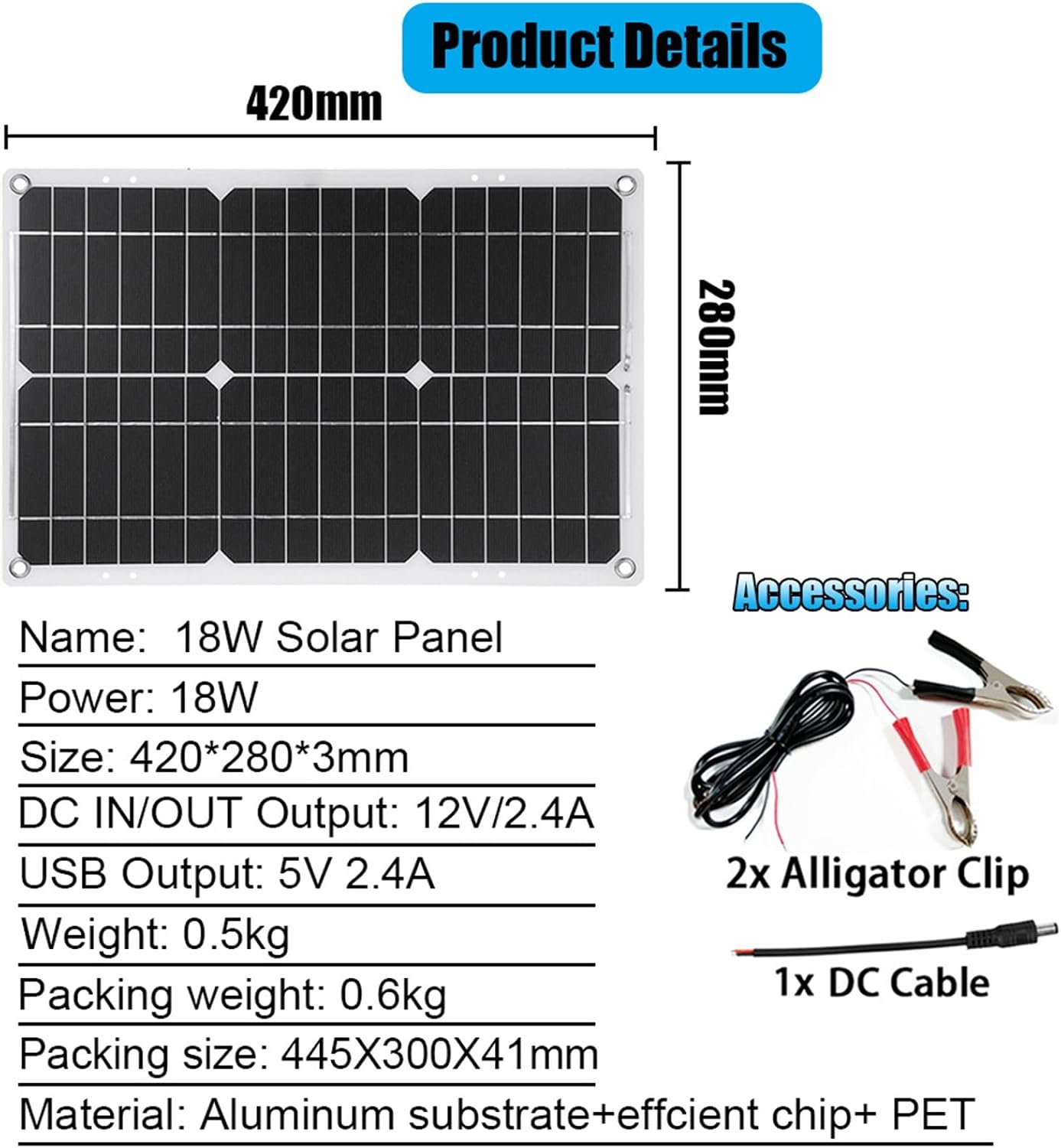 4000W 12V to 110V/220V Solar System Combination Inverter Solar Panel Kit Solar Generator Home Grid System 30A Controller + 18w12v Solar Panel