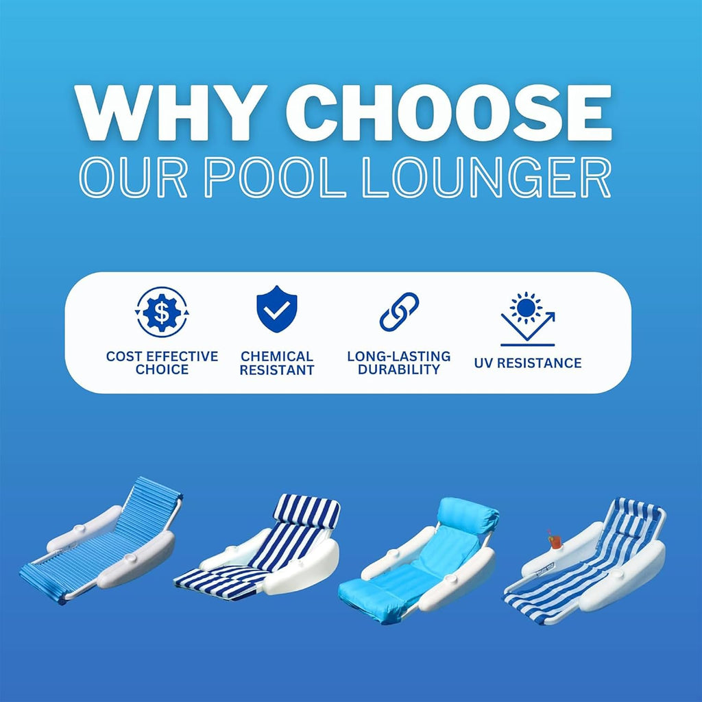 SWIMLINE ORIGINAL 10000M Sunchaser Sling Style Floating Lounge Chair Pool Float | Molded Frame & Pontoon Design | Pool Floats Adult | Pool Lounger | Pool Accessories | Pool Chairs and Lounges