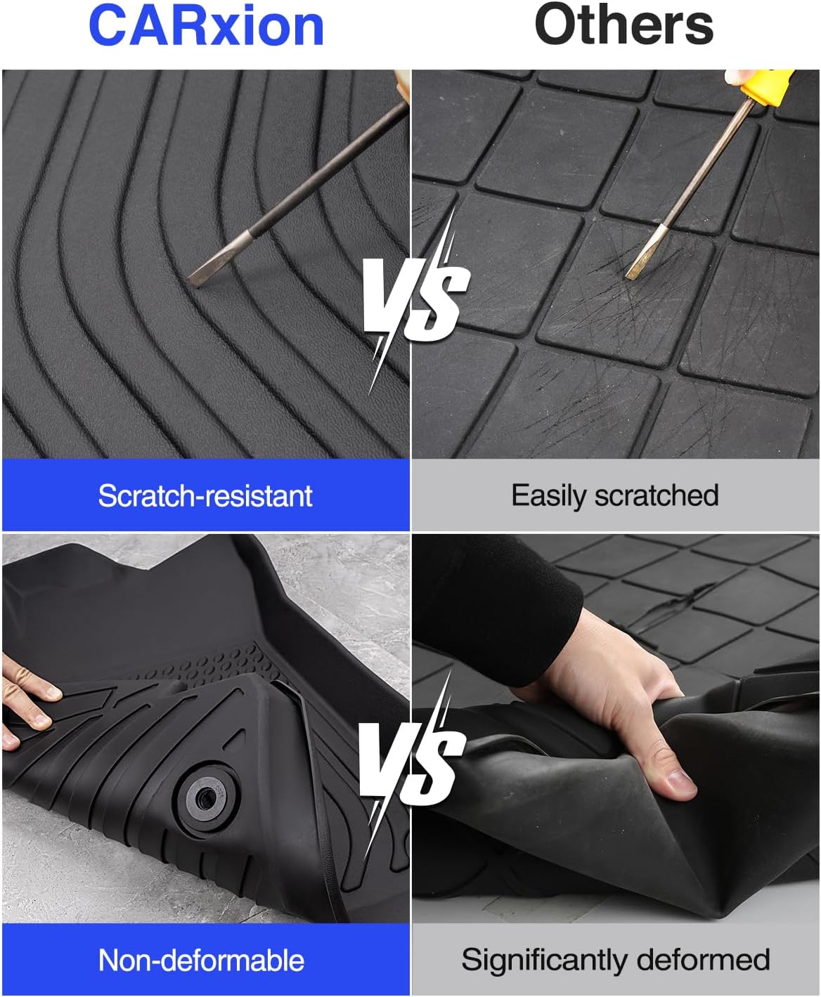Floor Mats for Chevy Equinox for GMC Terrain 2024 2023 2022 2021 2020 2019 2018, All-Weather TPE Floor Mats Rear Backrest Mats Cargo Liner Custom Fit for Chevrolet Equinox Terrain Accessories