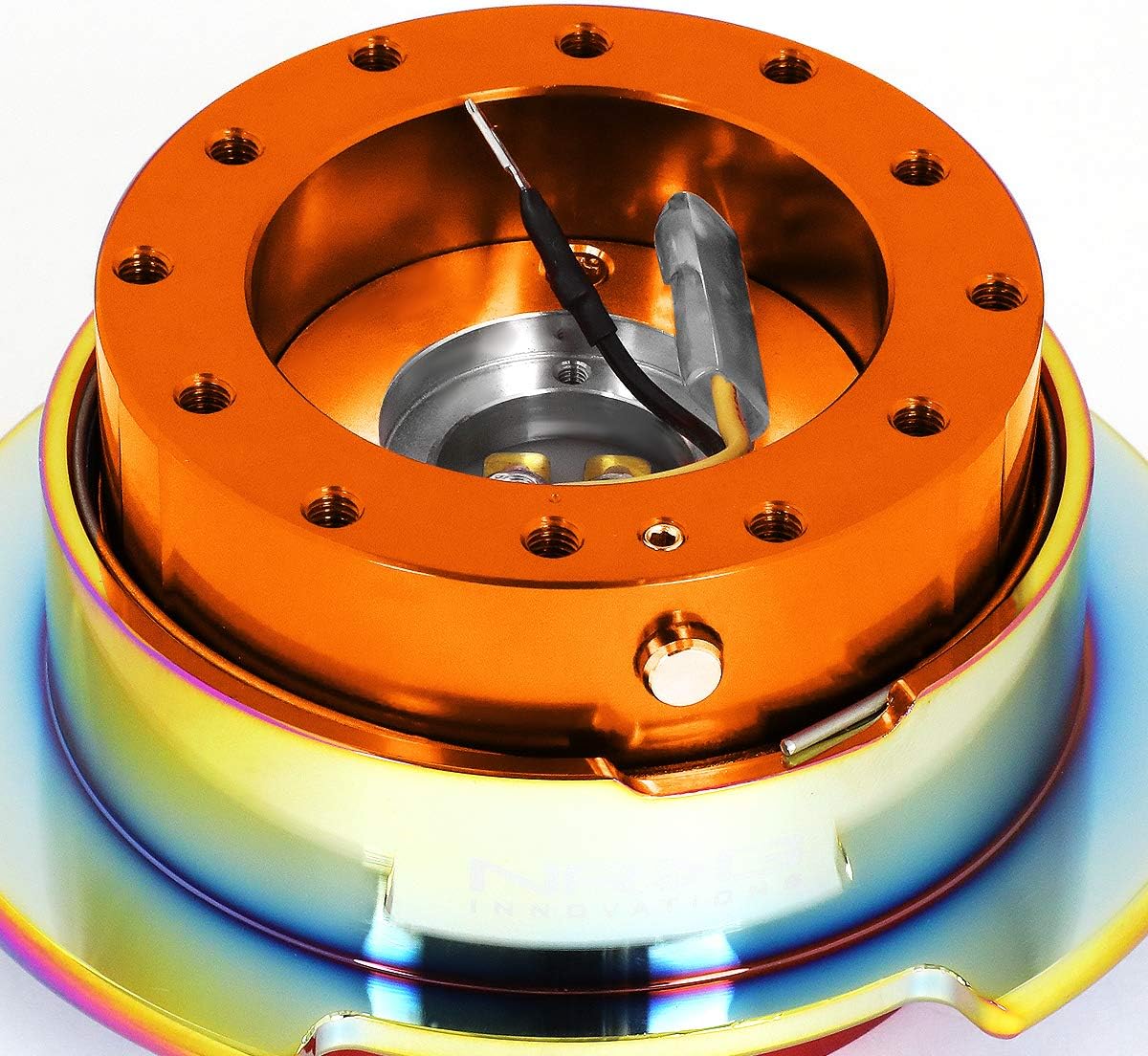 Auto Dynasty NRG Innovations SRK-250OR-MC Steering Wheel Quick Release Adapter Gen 2.5 Orange Body/Neo Chrome Ring
