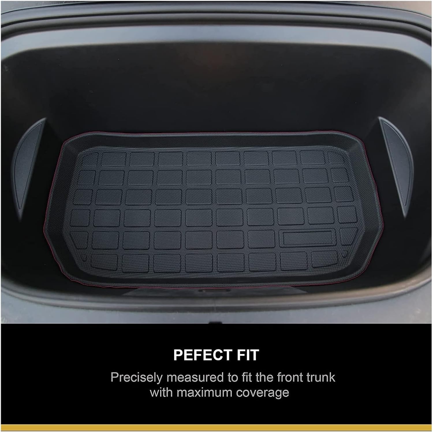 Anti Slip Front Trunk Rear Trunk Storage Mat All Weather Cargo Liner Floor Mats 3pcs TPE Mats Compatible with Tesla Model 3