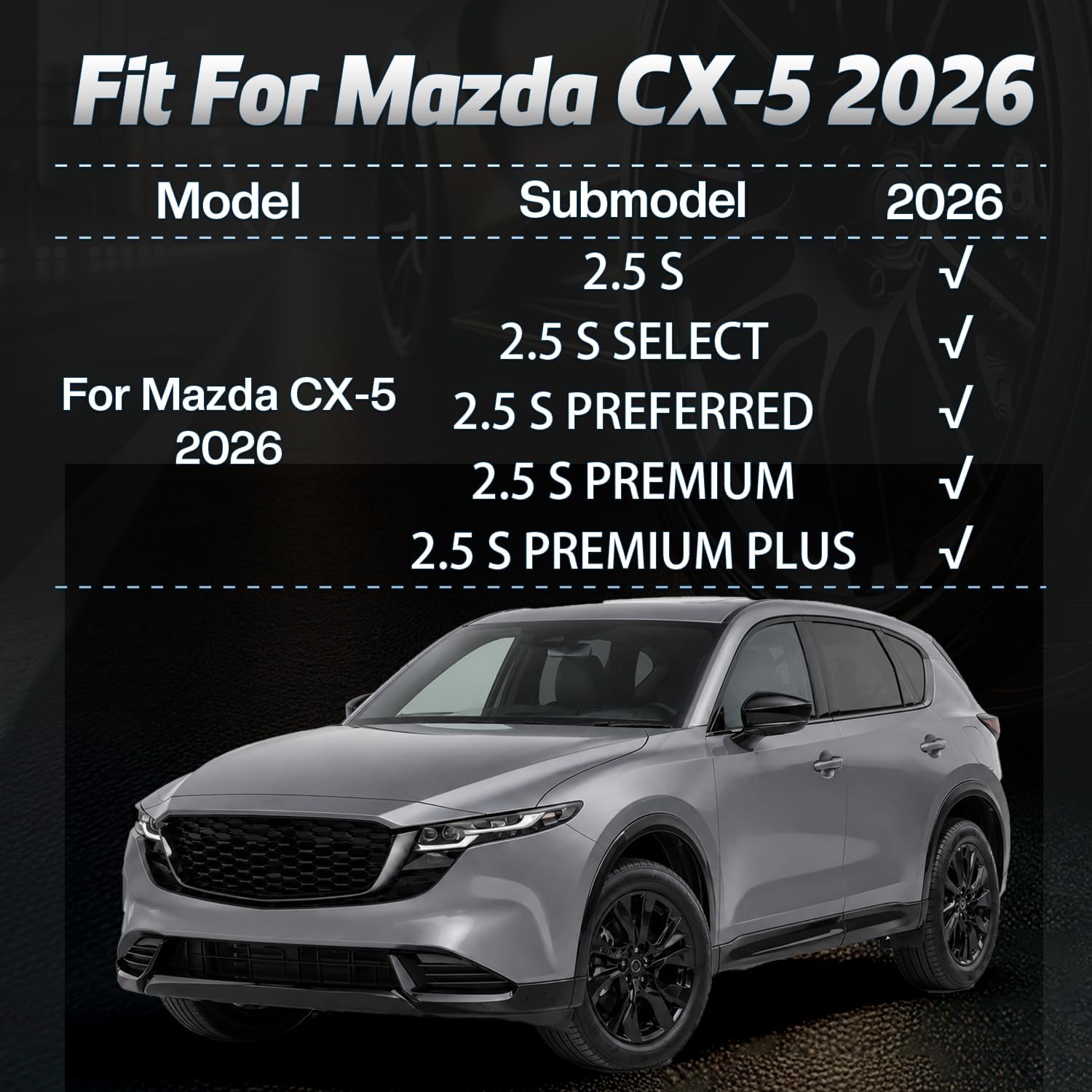 Floor Mats Compatible with Mazda CX-5 2026,All Weather Protection Duarble TPE Cargo Liner with Backrest Mats, Door Sill Guards, Storage Mats, Full Coverage Set for Mazda CX5 2026 Accessories