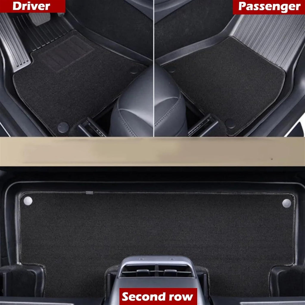 Compatible with Tesla Model 3 Highland 2024 TPE Floor Mats,with Door Sill Protector Full Cover All Weather Cargo Liners Accessories(6PCS Floor Mats)