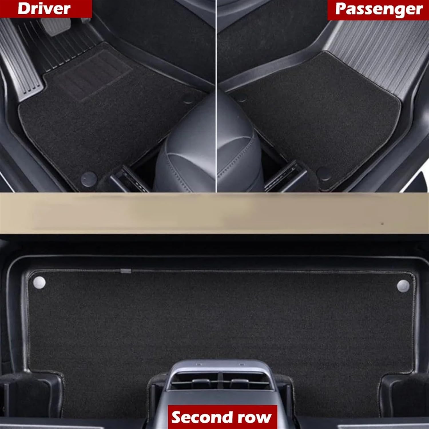 Compatible with Tesla Model 3 Highland 2024 TPE Floor Mats,with Door Sill Protector Full Cover All Weather Cargo Liners Accessories(6PCS Floor Mats)
