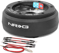 NRG Innovations Racing Style Steering Wheel Short Hub, Lockable Aluminum Steering Shaft, 6x70mm Bolt Pattern Quick Release Adapter Unit with Resistors, Compatible For Saab, Black, NRG-SRK-192H