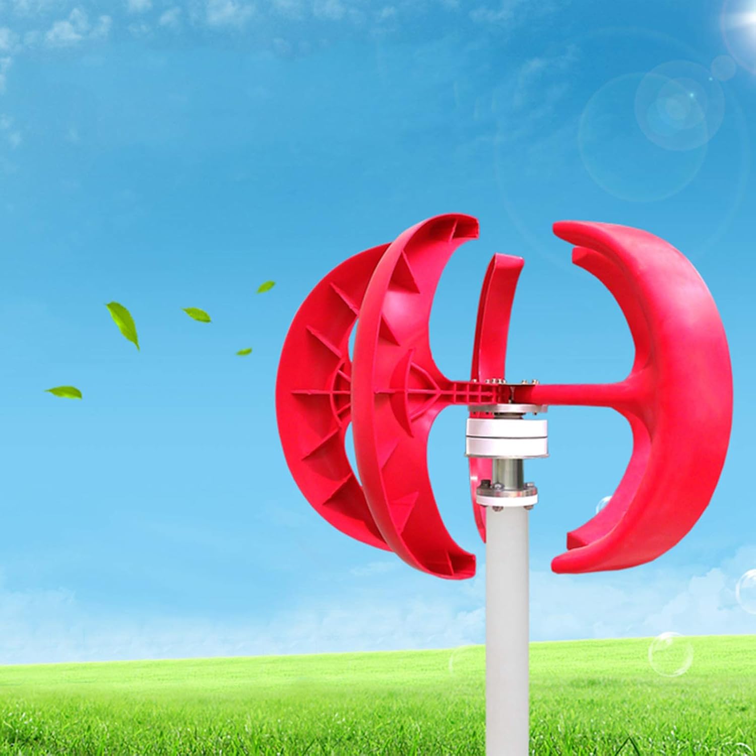 Wind Turbine Generator Kit, 600W 12V Vertical Wind Turbine Electricity Set,5 Blade Horizontal Wind Power Generator Kit for Home, Boat, Marine, Monitoring, Street Lighting