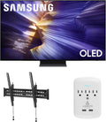 Samsung QN65S90FAFXZA 65 Inch 4K OLED Smart TV with a Walts TILT-MOUNT-43-90 Large/XL Tilt Mount for 43'-98' TVs and Amber Protection 3-Outlet-Surge Surge Protector (2025)