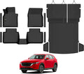 Floor Mats & Cargo Mat with Backrest Mat Custom for Mazda CX-50 2023-2025 2026 (Only Gas), Door Sill Guards, All Weather TPE Full Set Floor Liners Trunk Mat for CX-50 Fuel Accessories
