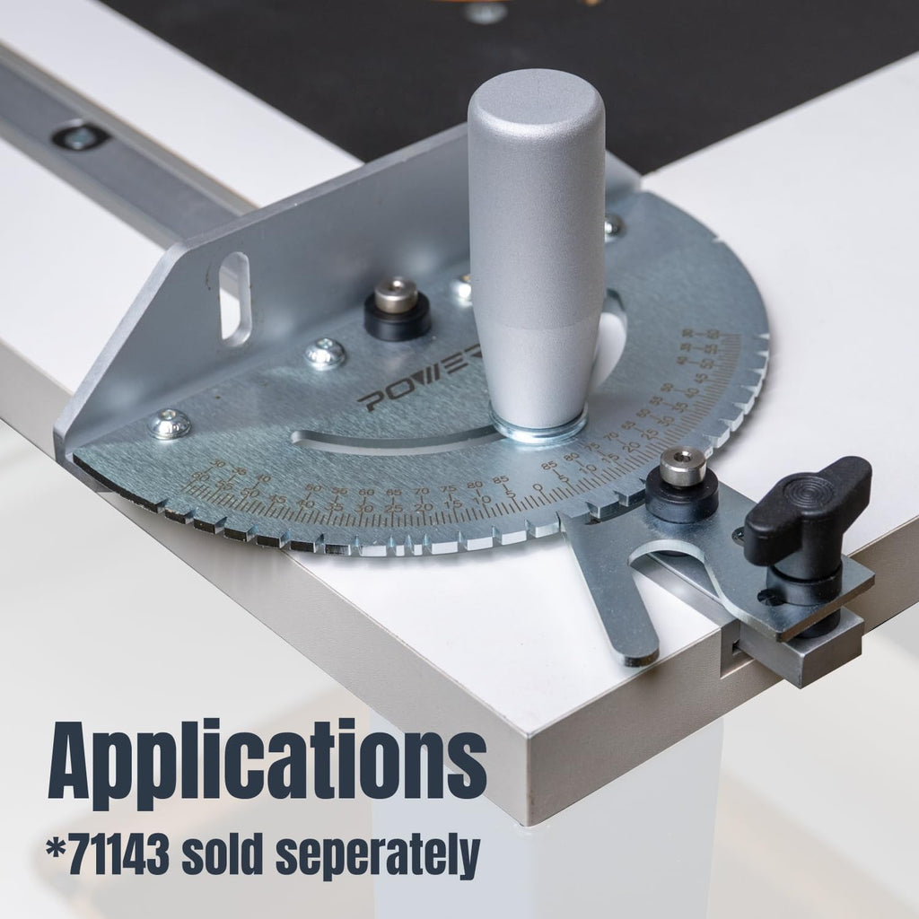 POWERTEC Benchtop Router Table with Steel Stand and Adjustable Fence – 24' x 16' MDF Laminated Top, Insert Plate, 2-1/2' Dust Port, Fence Stop, Featherboard & Additional Accessories (71402V)