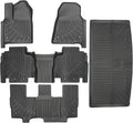 Floor Mats & Cargo Liner Custom for 2022-2025 Jeep Wagoneer 8 Seats All Weather Protection TPE Anti-Slip Automotive Full Set Floor Liners Jeep Wagoneer Accessories - Black