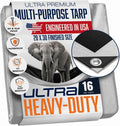 20x30 Tarp Ultra Heavy Duty, Extra Thick 16 Mil, UV Resistant, Grommets Every 18 Inches - Waterproof Plastic Poly Tarpaulin - (Reversible, Silver and Black) (20' x 30' Feet)