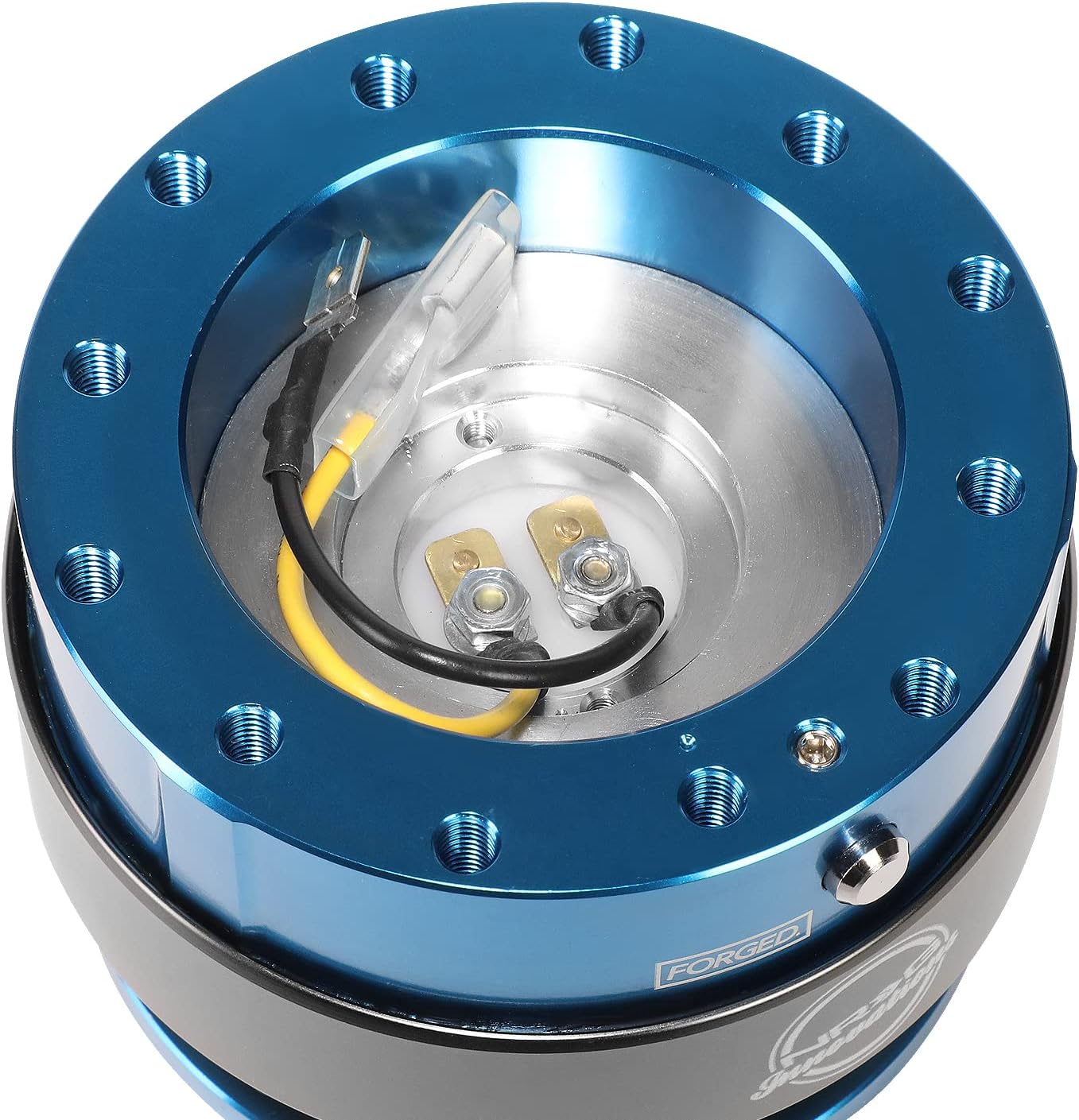 Auto Dynasty NRG SRK-200BL Steering Wheel Ball Lock Quick Release Adaptor Kit with Titanium Ring Gen 2.0, Blue