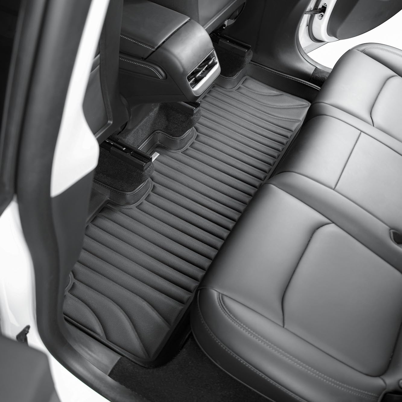 3PCS Extreme Coverage Floor Mats for Tesla Model Y (2021-2025) – Full 360° Cabin Protection, GapZero Fit with TrackGuard Rail Protection (Does NOT fit 7-Seat & Juniper)