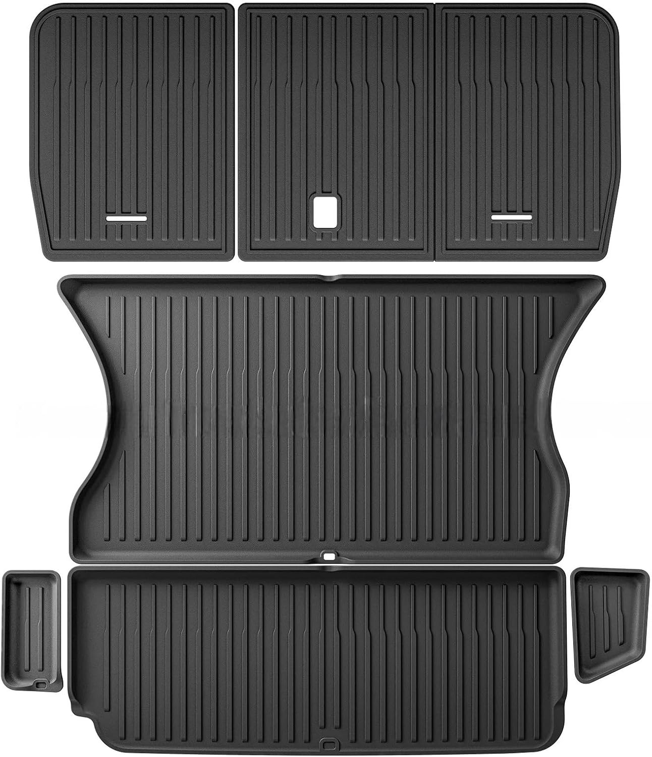 for Tesla Model X 2024 5/6/7 Seat TPE 3D Car Floor Mats Cargo Liner Trunk Pad Waterproof Protective Left Rudder(5seats 6PCS)