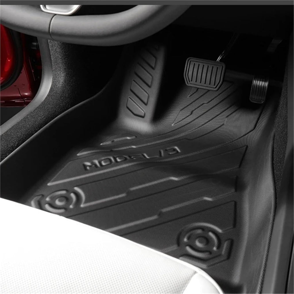 for Tesla Model 3 Highland 2024 2025+ TPE Floor Mats & Cargo Liner, 3D Cyber Style Waterproof Anti-Slip Trunk Mat Backrest(8PCS LHD Set)