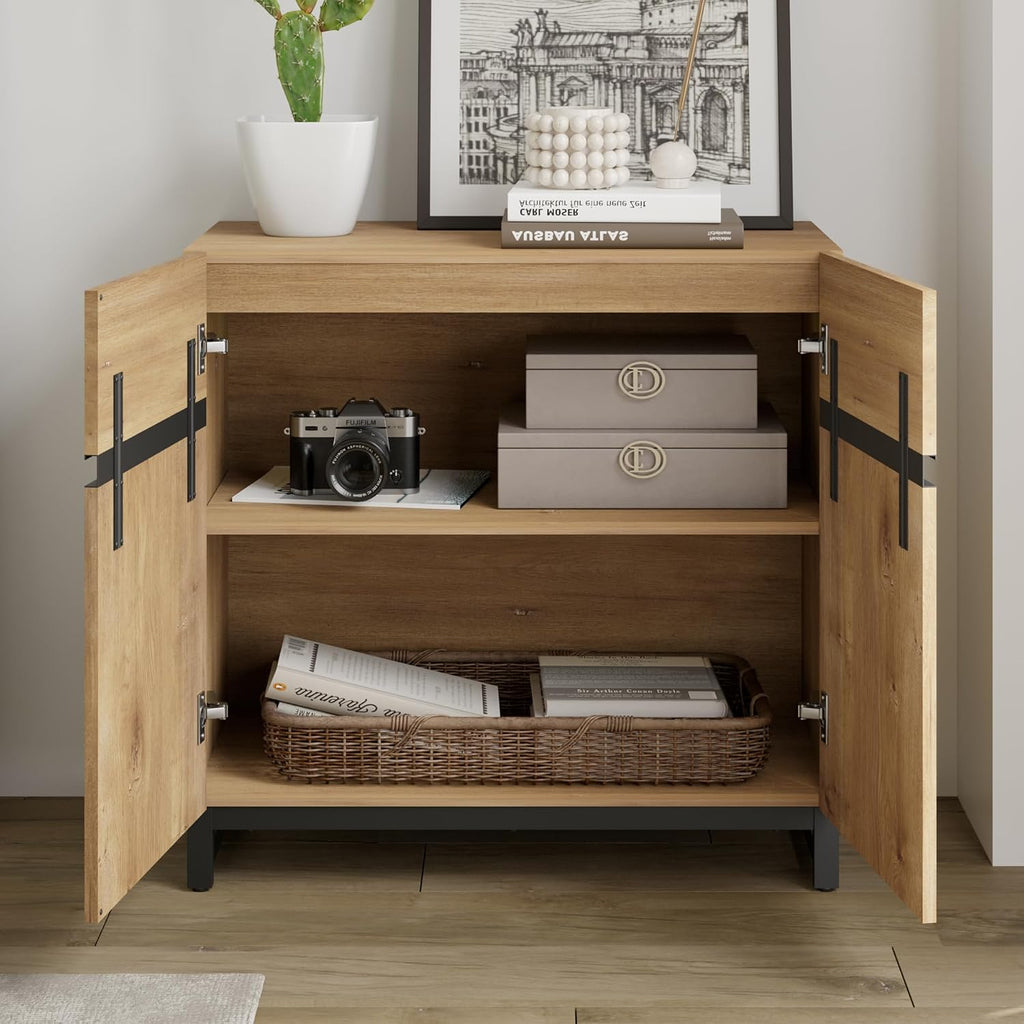 WAMPAT Modern TV Stand for TVs up to 100 Inch, 3-in-1 TV Console with Adjustable Shelves and 6 Drawers, Media Console for Living Room and Bedroom, Oak