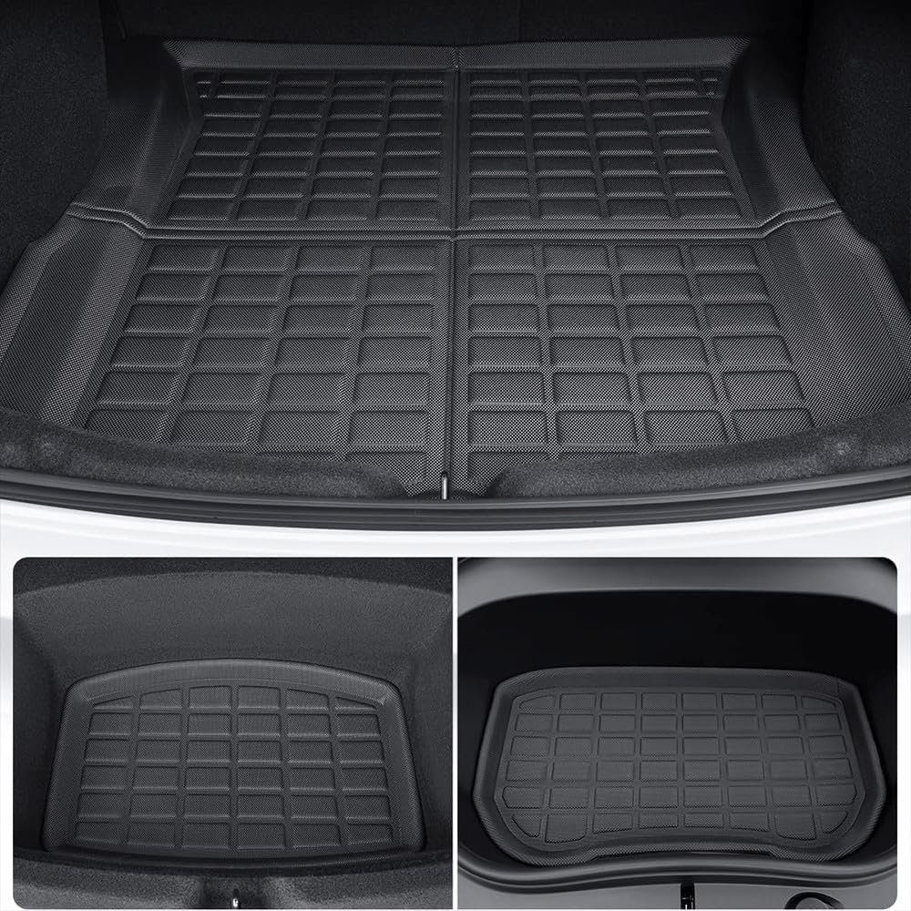 for Tesla Model 3 Highland 2024 XPE Floor Mats，LHD RHD All Weather Anti-Slip Waterproof Trunk Mat Cargo Liners Accessories(2024 LHD 4PCS)