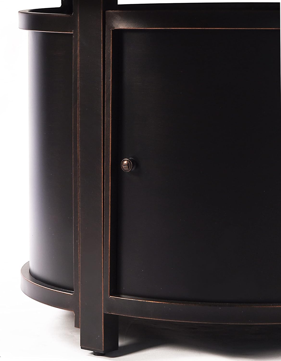 Oakland Living Aluminum 57,0000 BTU 44 in. Round Propane Black Fire Pit Table with Fire Beads, Lid, Propane Tank Cover and Table Fabric Covers in Copper Finish, (AZNOBU-FPT-AC)