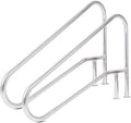 ECOTRIC 49-3/8'X35-3/8 Pool Handrail Deck Mounted Swimming Pool Step/Stair Rail 304 Stainless Steel Cross Brace 2 Packages