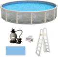 Trinity 27-ft Round 52-in Deep Steel Wall Pool Package with 7-in Top Rail