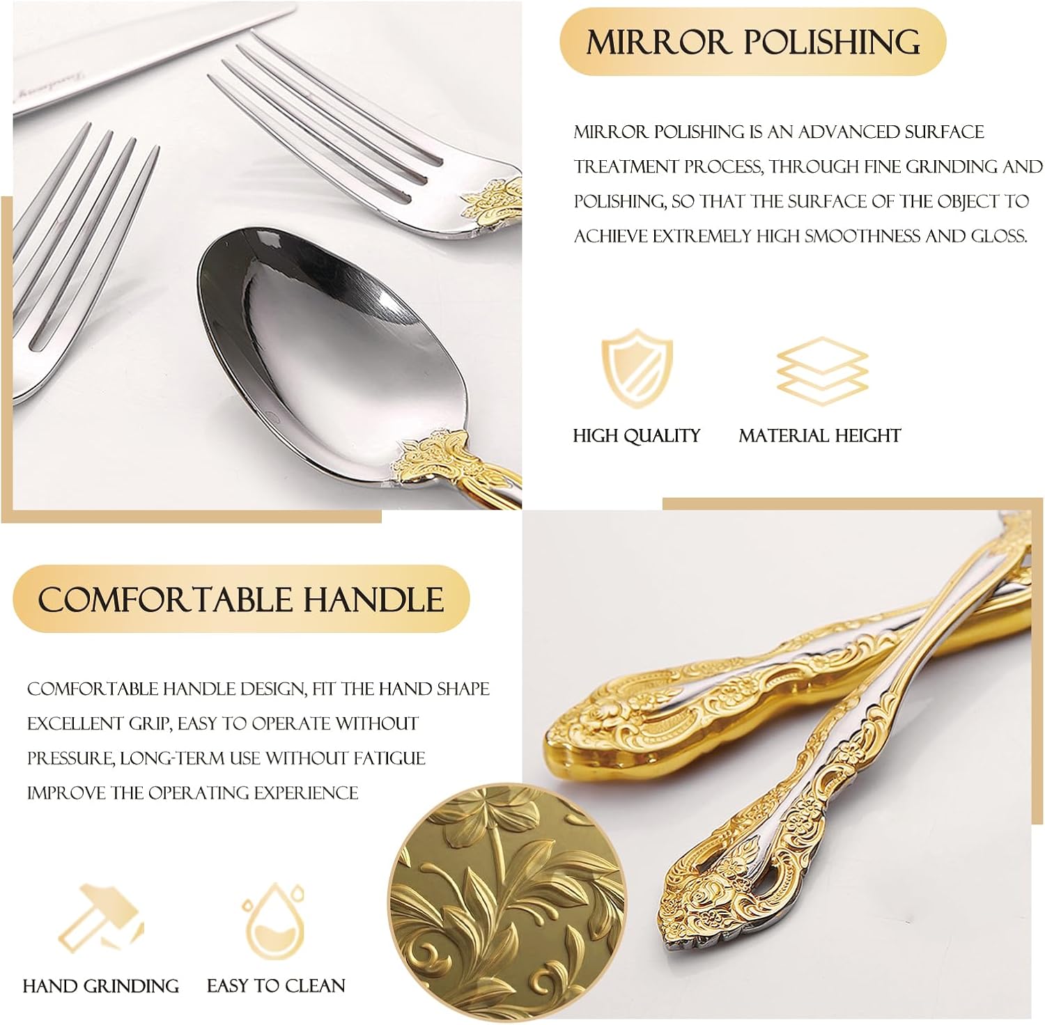 10-piece exquisite cutlery set,service for 2 people,18/10 stainless steel flatware sets, utensils tableware set for eating,dishwashe safe