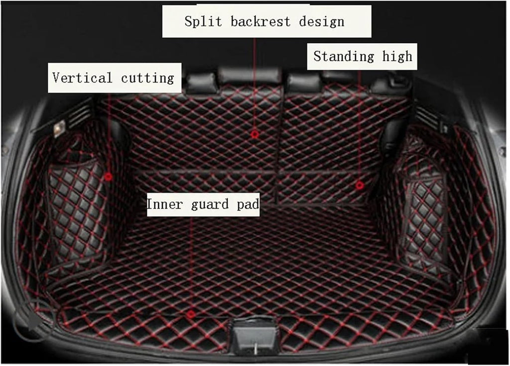 Custom Deluxe Leather Full Rear Trunk Tray Liner Cargo Mat Floor Protector Foot Pad Mats Compatible with XRV VEZEL 2015-2019(Gold)