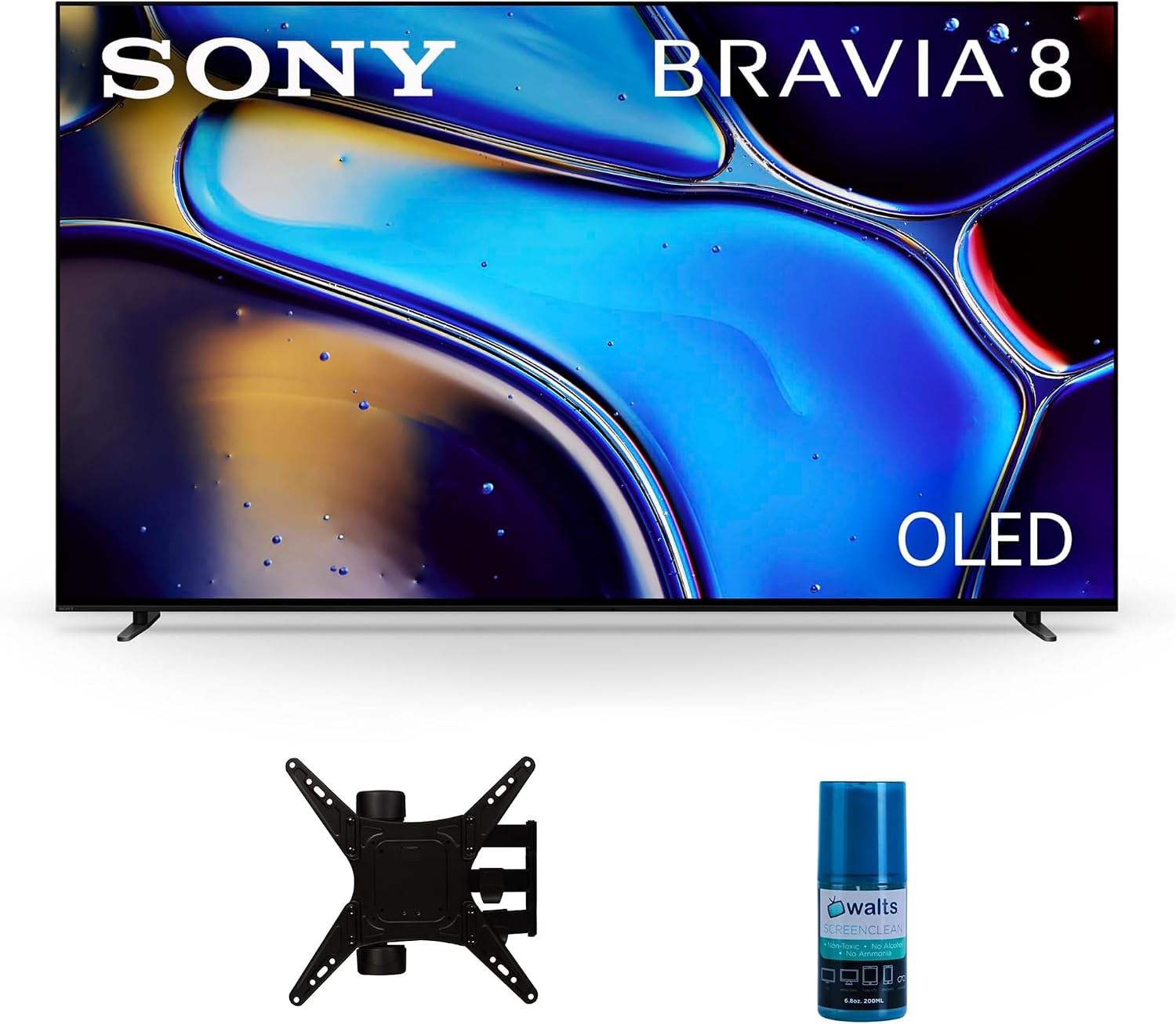 Sony K55XR80 55 Inch IMAX Enhanced Bravia OLED 4K HDR Google TV with a Walts TV Medium Full Motion Mount for 32'-65' Compatible TV's and Walts HDTV Screen Cleaner Kit (2024)