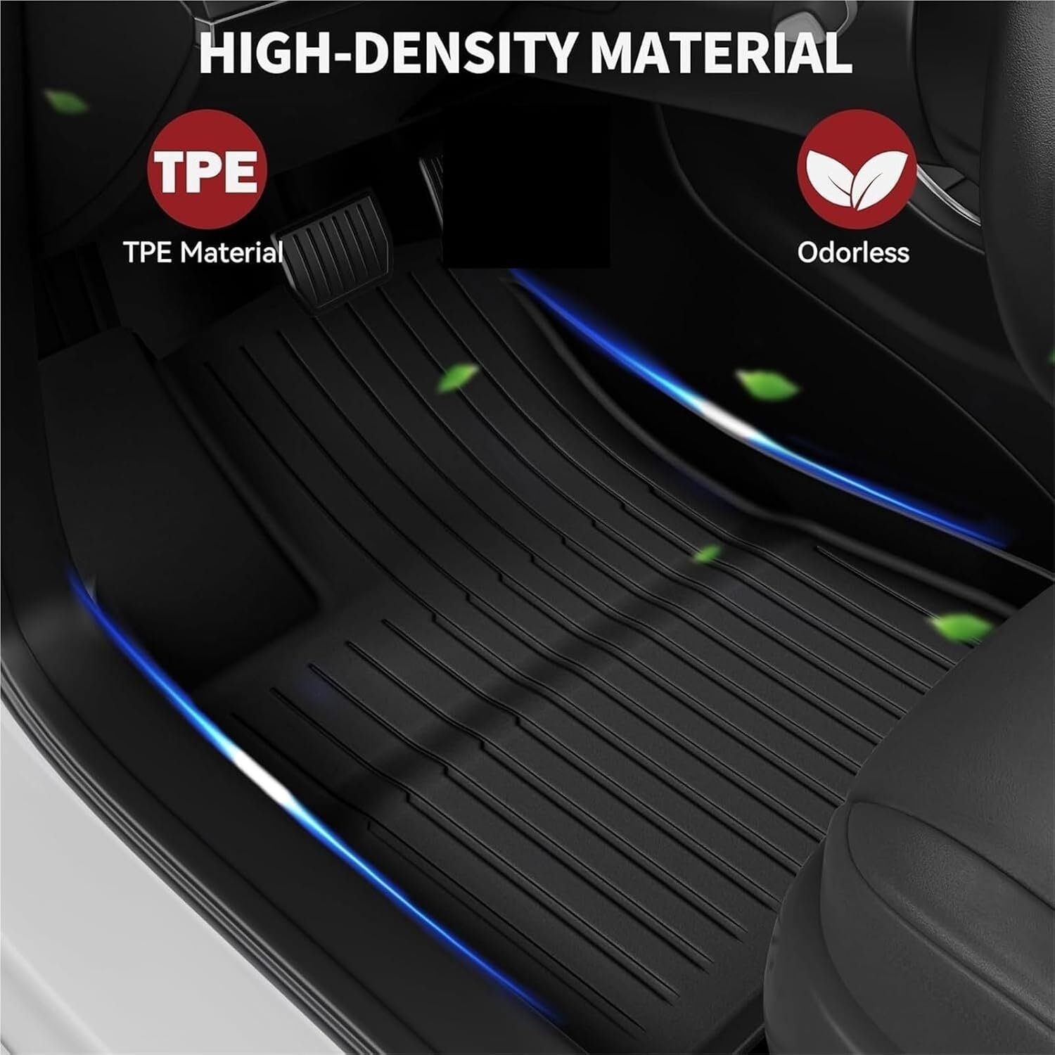 All Weather TPE Floor Mats & Cargo Liner Compatible for Tesla Model 3 Highland 2024, Waterproof Anti-Slip Trunk Mats TPE Foot Pads(8PCS Set)